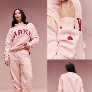 PARKE S/M Peony Crimson Red Varsity Mockneck